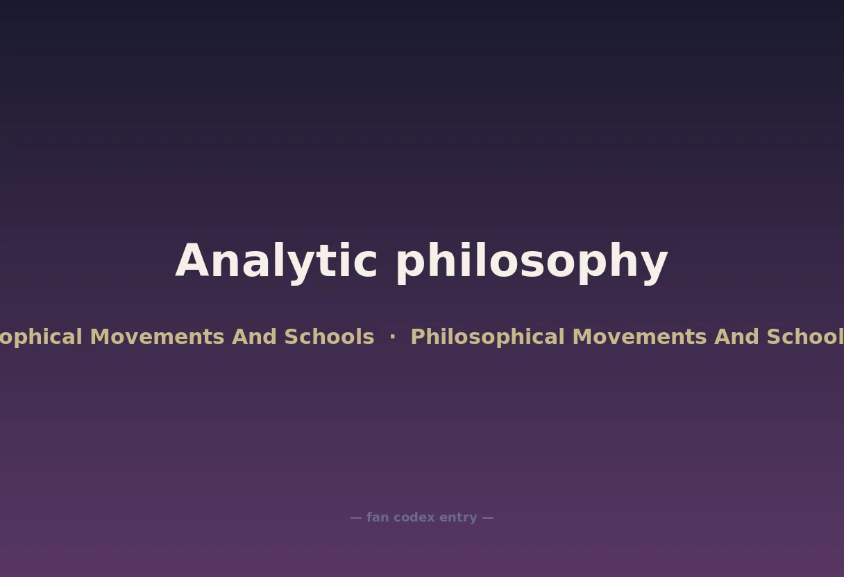 Analytic philosophy