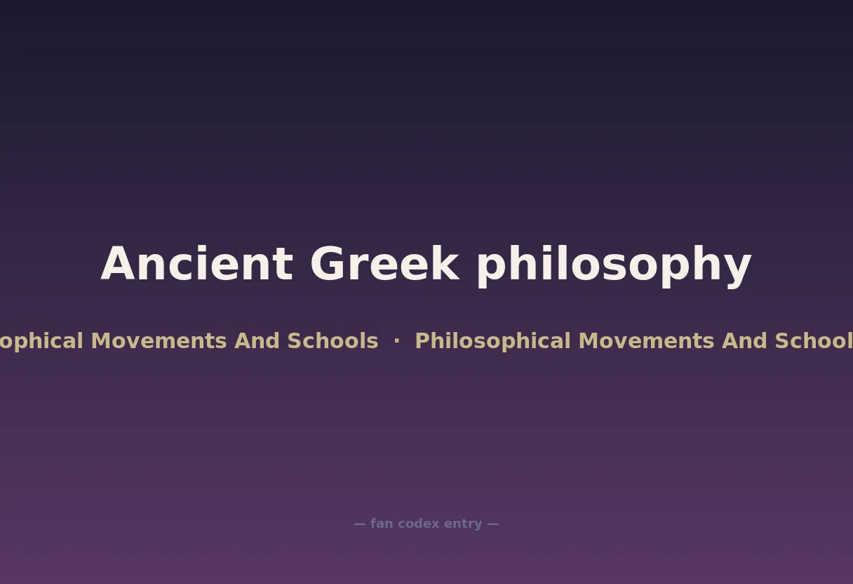 Ancient Greek philosophy