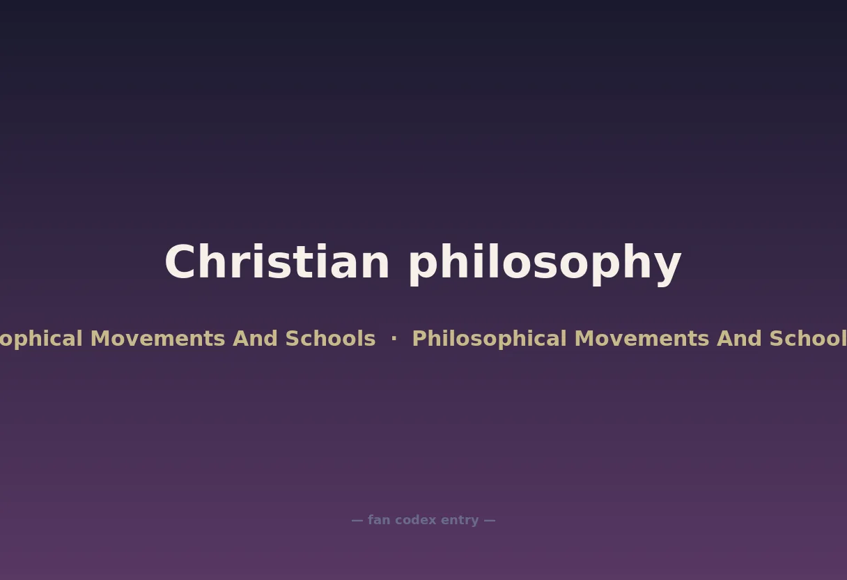 Christian philosophy